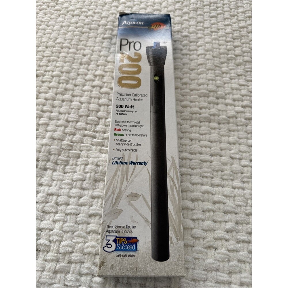 Aqueon Pro200 Precision Calibrated Submersible Aquarium Heater, 200 Watt/75 gal.
